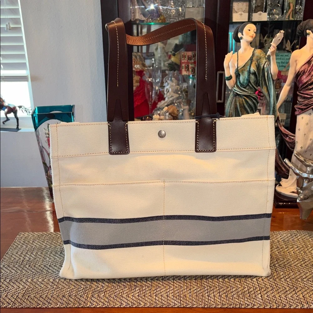 Dooney and Bourke NEW YORK YANKEES Cream and Brown Tote Bag - Picture 6 of 13